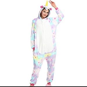 Fuzzy Unicorn Onesie Size Small